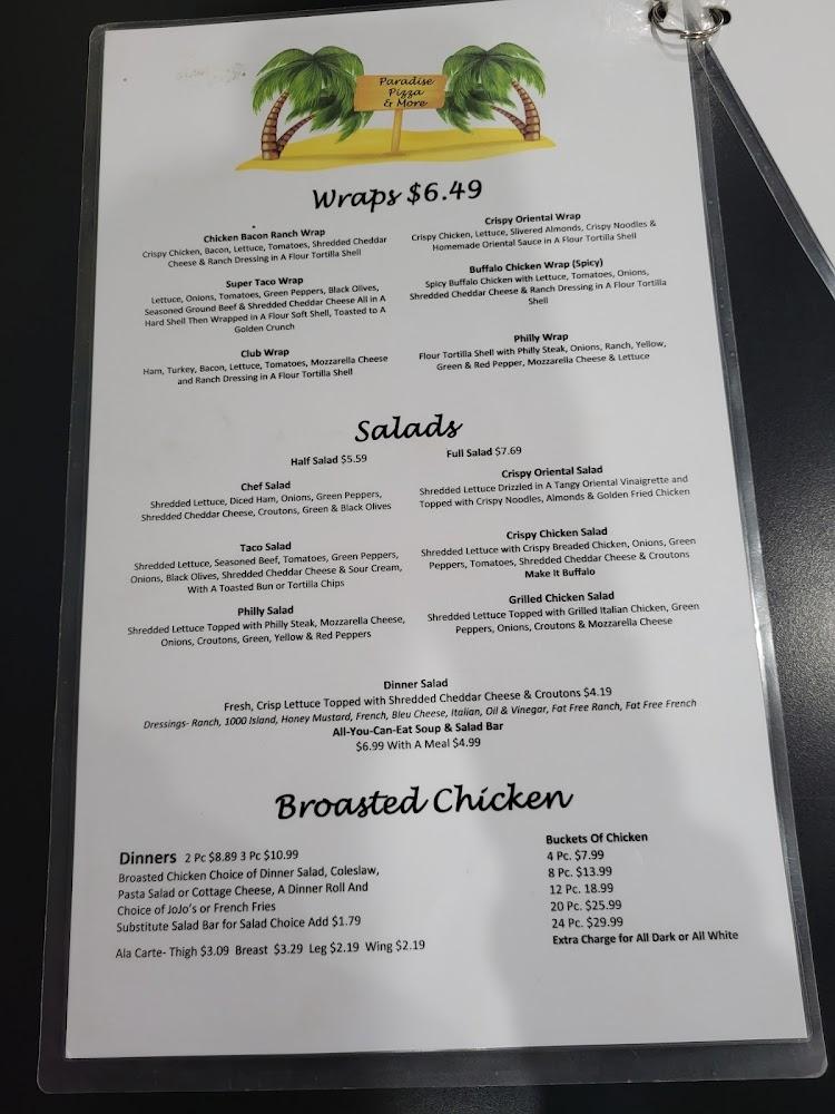 Paradise Pizza & More Menu image 2